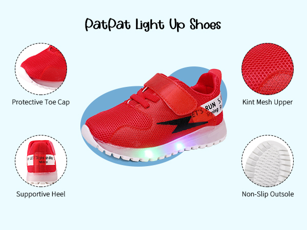 Toddler Shoes Kid Shoes with LED Light Up Shoes Shiny Toddler Sneakers Girl Shoes 