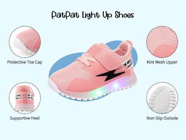 Light Up Shoes for Girls Boys Our toddler shoes are made of 7 colors of lights