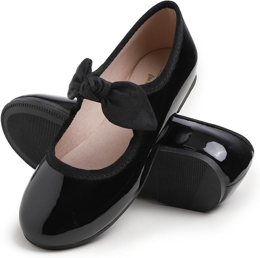 FEVERSOLE Girls Cute Dress Mary Jane Shoes Little Kids Casual Buckle Strap Flats