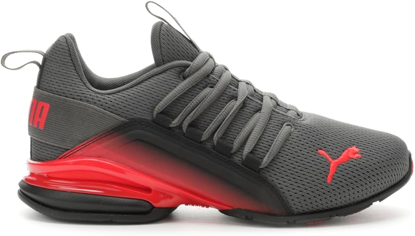 PUMA - Juniors Axelion Interest Fade Shoes, Size: 5.5 M US Big Kid, Color: Dark Shadow/High Risk Red