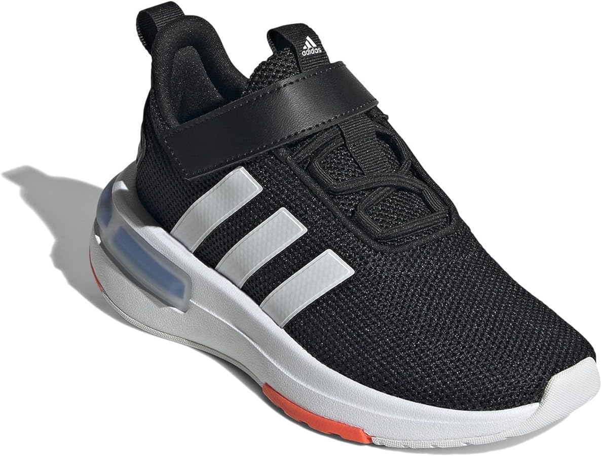 adidas Racer Tr23 legacy Sneaker, Black/White/Solar Red, 13.5 US Unisex little kid